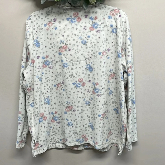 Charter Club Intimates Long Sleeve Button Down Pajama Set White Floral XL - Picture 5 of 16